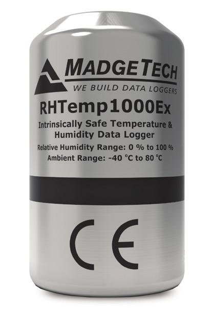 Intrinsically safe temperature and humidity data logger